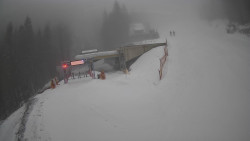 Modrá sjezdovka - dojezd k lanové dráze