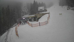 Modrá sjezdovka - dojezd k lanové dráze