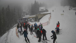 Modrá sjezdovka - dojezd k lanové dráze