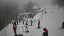 Modrá sjezdovka - dojezd k lanové dráze