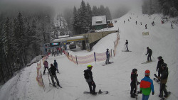 Modrá sjezdovka - dojezd k lanové dráze