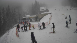 Modrá sjezdovka - dojezd k lanové dráze