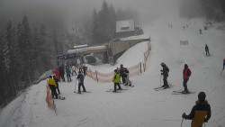 Modrá sjezdovka - dojezd k lanové dráze