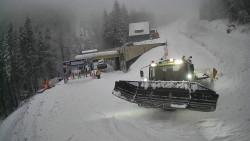 Modrá sjezdovka - dojezd k lanové dráze