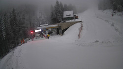 Modrá sjezdovka - dojezd k lanové dráze