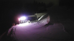 Modrá sjezdovka - dojezd k lanové dráze