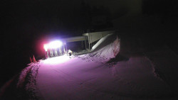 Modrá sjezdovka - dojezd k lanové dráze