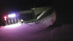 Modrá sjezdovka - dojezd k lanové dráze