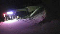 Modrá sjezdovka - dojezd k lanové dráze