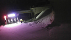 Modrá sjezdovka - dojezd k lanové dráze