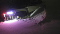 Modrá sjezdovka - dojezd k lanové dráze