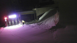 Modrá sjezdovka - dojezd k lanové dráze