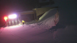 Modrá sjezdovka - dojezd k lanové dráze