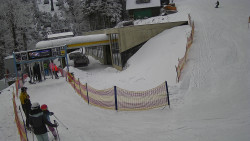 Modrá sjezdovka - dojezd k lanové dráze