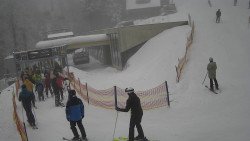 Modrá sjezdovka - dojezd k lanové dráze