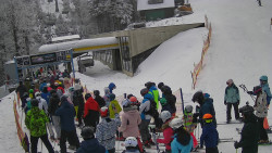 Modrá sjezdovka - dojezd k lanové dráze