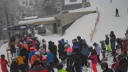 Modrá sjezdovka - dojezd k lanové dráze