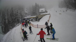 Modrá sjezdovka - dojezd k lanové dráze