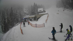 Modrá sjezdovka - dojezd k lanové dráze