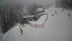 Modrá sjezdovka - dojezd k lanové dráze