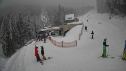 Modrá sjezdovka - dojezd k lanové dráze