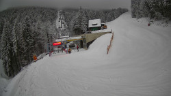 Modrá sjezdovka - dojezd k lanové dráze