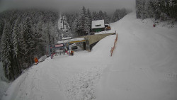 Modrá sjezdovka - dojezd k lanové dráze