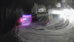 Modrá sjezdovka - dojezd k lanové dráze