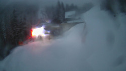 Modrá sjezdovka - dojezd k lanové dráze