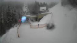 Modrá sjezdovka - dojezd k lanové dráze