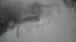 Modrá sjezdovka - dojezd k lanové dráze