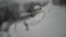 Modrá sjezdovka - dojezd k lanové dráze