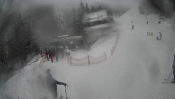 Modrá sjezdovka - dojezd k lanové dráze