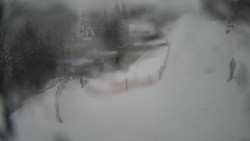 Modrá sjezdovka - dojezd k lanové dráze