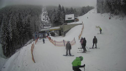 Modrá sjezdovka - dojezd k lanové dráze