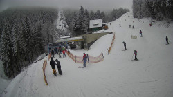 Modrá sjezdovka - dojezd k lanové dráze