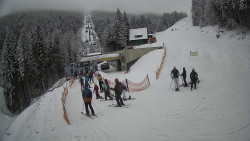 Modrá sjezdovka - dojezd k lanové dráze