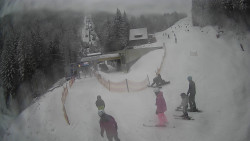 Modrá sjezdovka - dojezd k lanové dráze