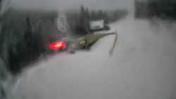 Modrá sjezdovka - dojezd k lanové dráze