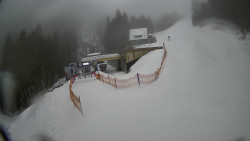 Modrá sjezdovka - dojezd k lanové dráze