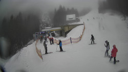 Modrá sjezdovka - dojezd k lanové dráze