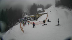 Modrá sjezdovka - dojezd k lanové dráze