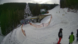 Modrá sjezdovka - dojezd k lanové dráze