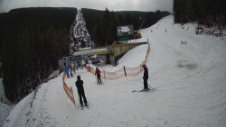 Modrá sjezdovka - dojezd k lanové dráze