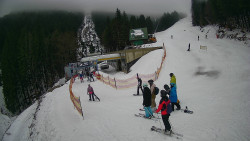 Modrá sjezdovka - dojezd k lanové dráze