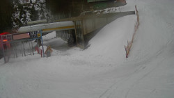 Modrá sjezdovka - dojezd k lanové dráze