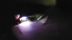 Modrá sjezdovka - dojezd k lanové dráze