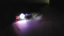 Modrá sjezdovka - dojezd k lanové dráze