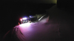 Modrá sjezdovka - dojezd k lanové dráze