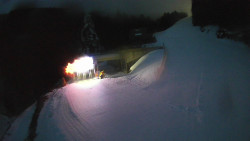 Modrá sjezdovka - dojezd k lanové dráze